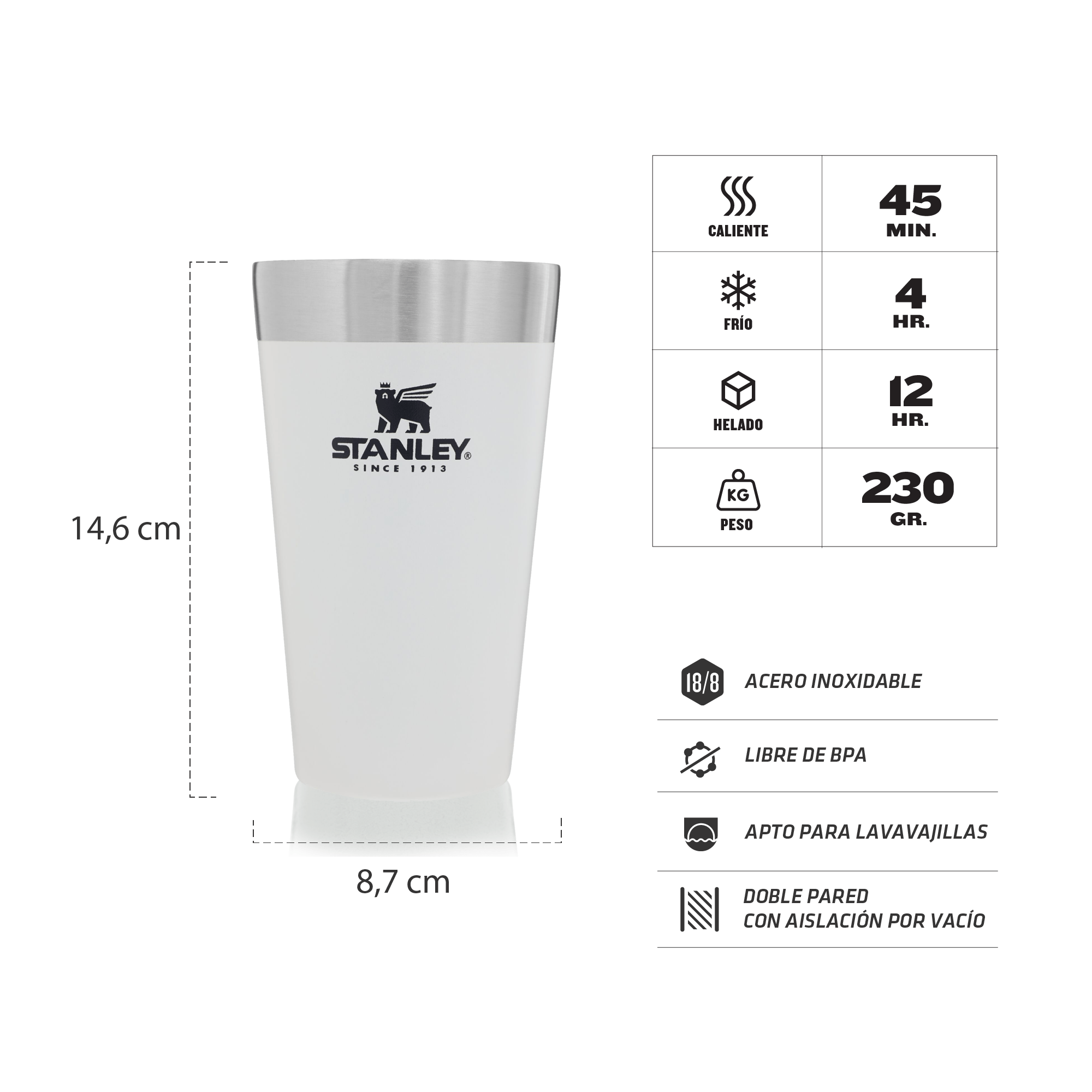 Vaso Pinta Blanco Stanley | 473 ml. - Imagen 2