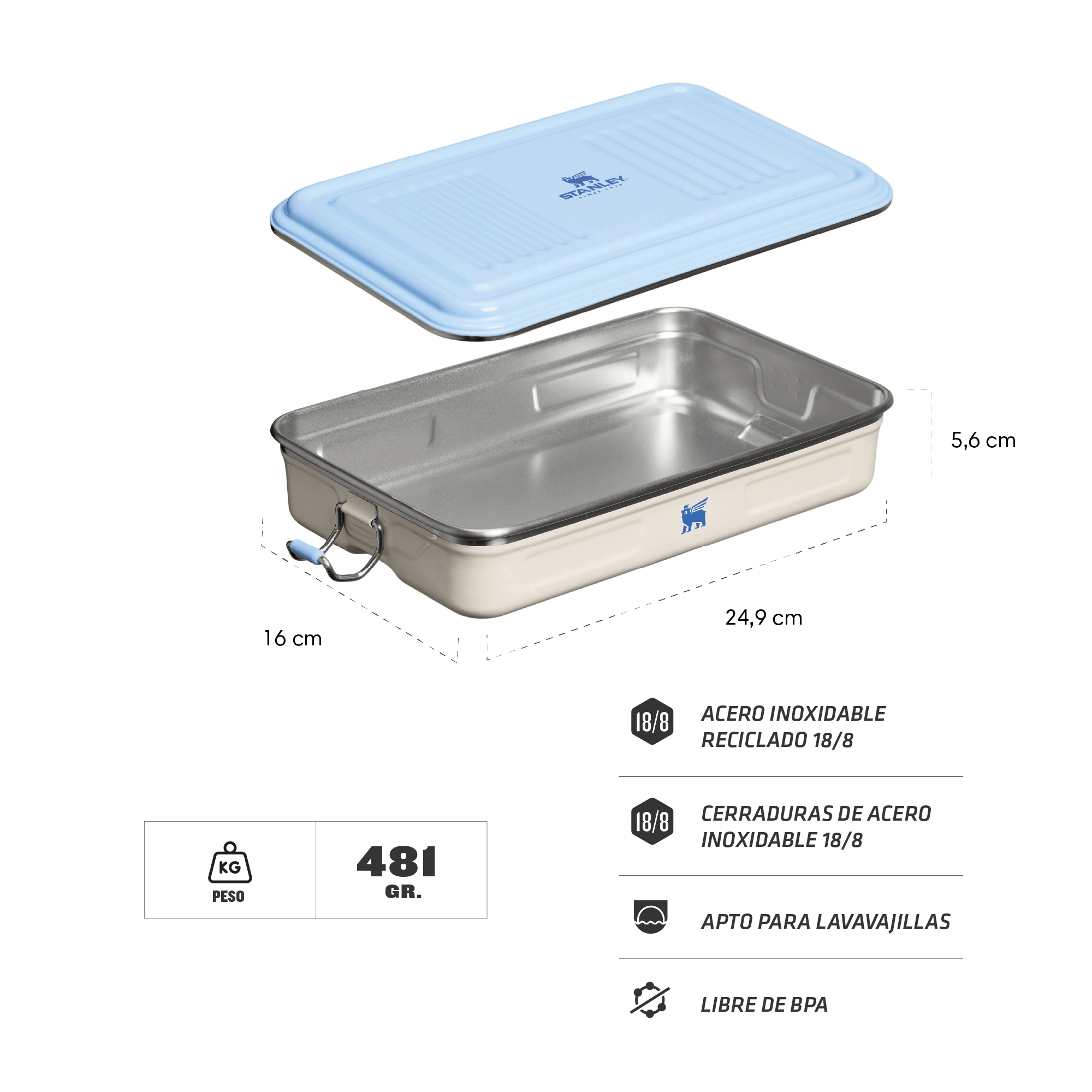 Caja Metálica STANLEY de Almacenamiento - CELESTE - Imagen 2