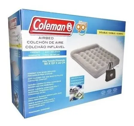 Colchón Go Doble COLEMAN c/ inflador pie (191x137x22A) - Imagen 2