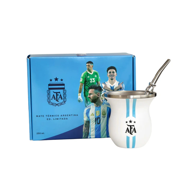 AFA- Mate Térmico ARGENTINA Edición Limitada- BLANCO - Imagen 5