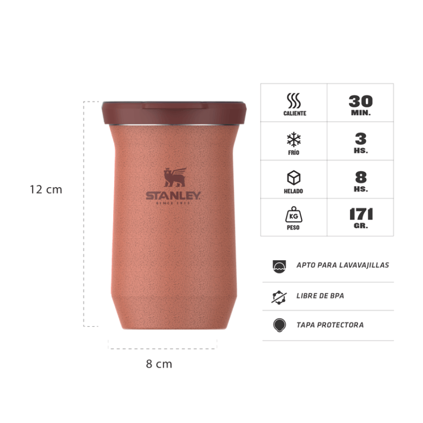 Mate 200 ml CLAY ROSA TEJA - Imagen 2
