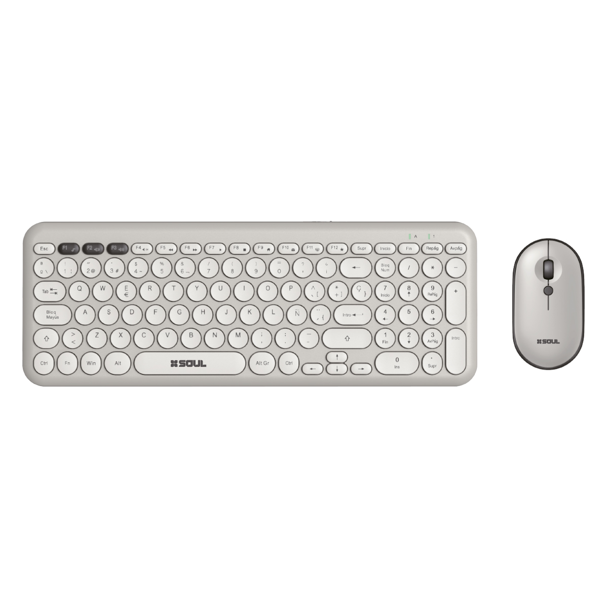 Kit SOUL Teclado + Mouse Office CW250 - Blanco/Gris