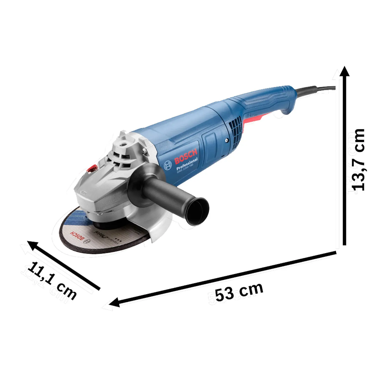 Amoladora de 7'' Bosch GWS 2200-180 VULCANO 2200W 220V - Imagen 4