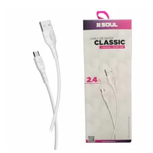 Cable SOUL USB Clásico a Micro USB 2Mts – Blanco