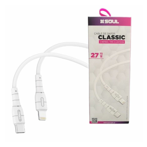Cable SOUL USB Classic USB-C a Lightning PD 2mts