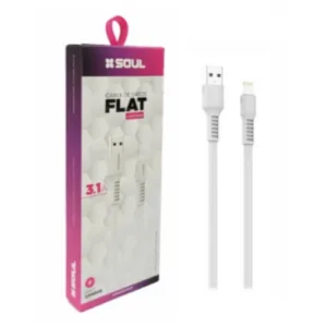 Cable SOUL USB Plano 3 1A 1.2mts Lightning- Blanco