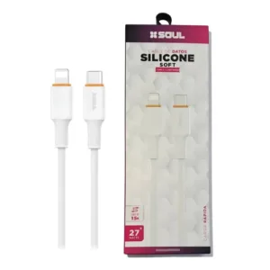 Cable SOUL USB Silicona Tipo C a Lightning 1,5mts- Blanco