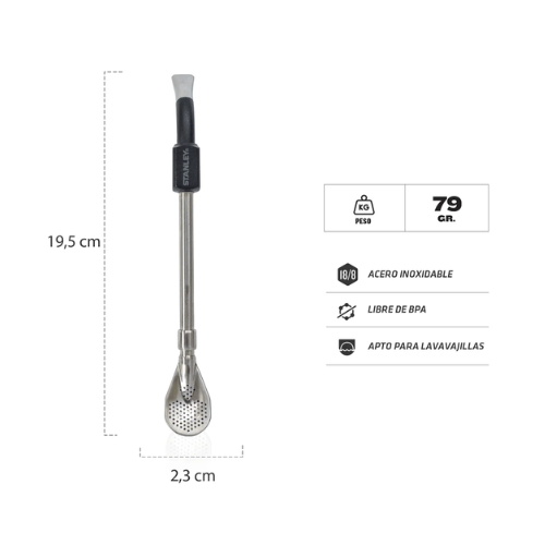 Bombilla STANLEY para Mate- Negro - Imagen 2