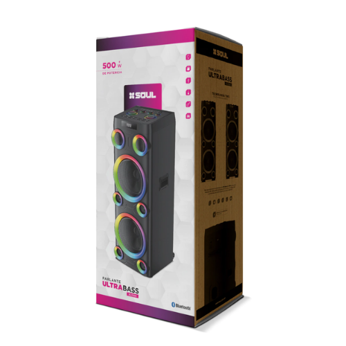 Parlante SOUL BT ULTRA BASS 500w 12"x2 AC 100v - Imagen 3