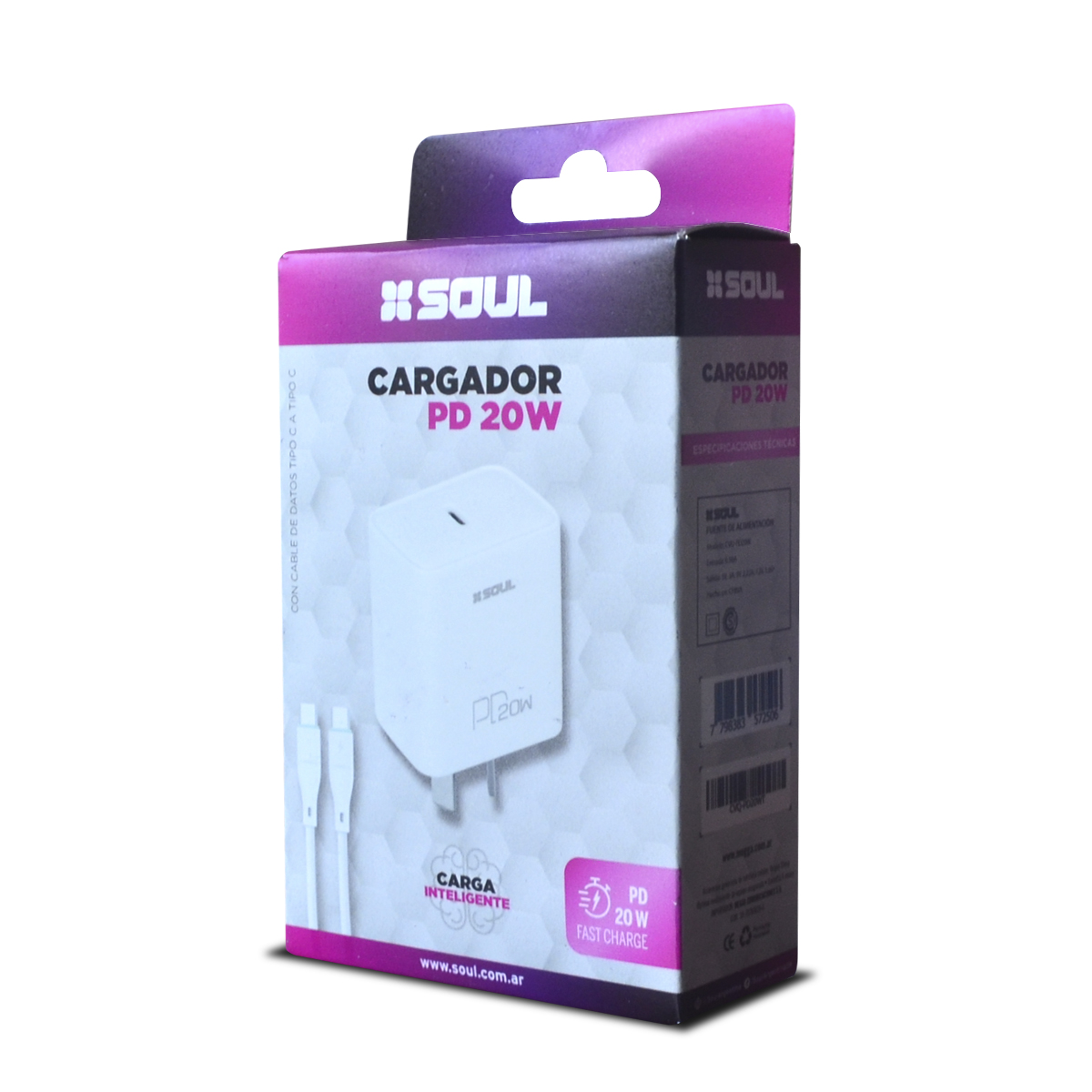 Cargador SOUL Carga Rápida Power Delivery 20W (s/cable) - Imagen 2
