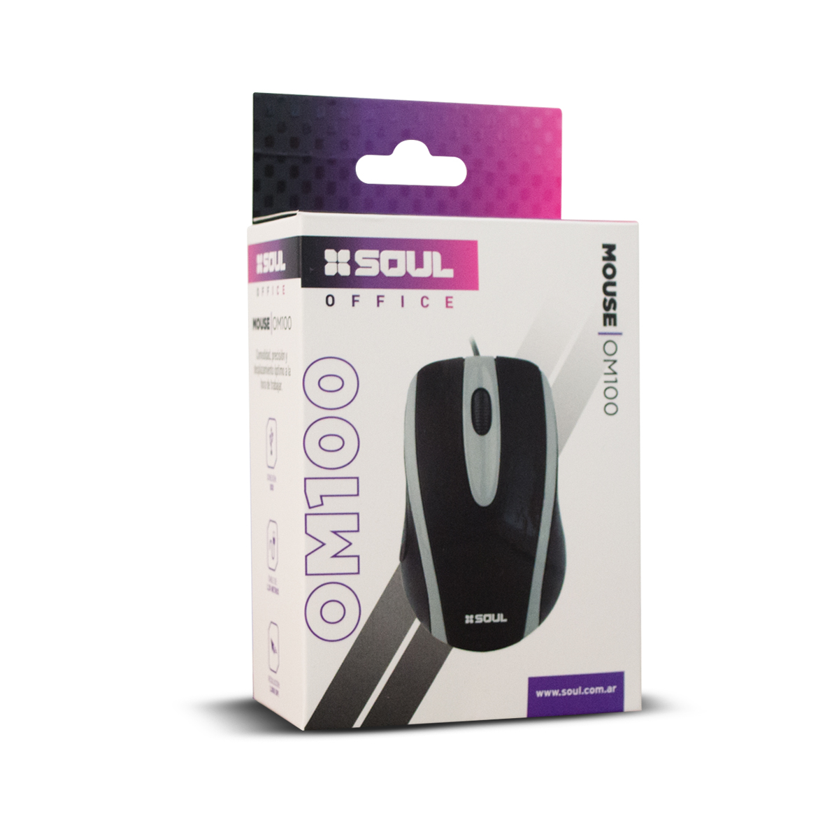 Mouse SOUL USB Office M100- Rojo - Imagen 2
