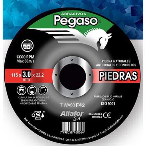 Disco PEGASO de Desbaste 230x6x22,2- Centro Deprimido