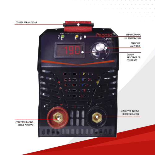 Soldadora PEGASO Inverter SI-190-PRO - Imagen 2