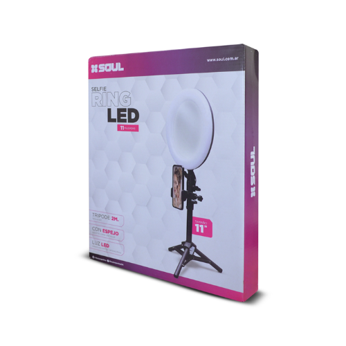 Aro de Luz SOUL Led Selfie Ring Linght 11 RGB c/Tripode - Imagen 4