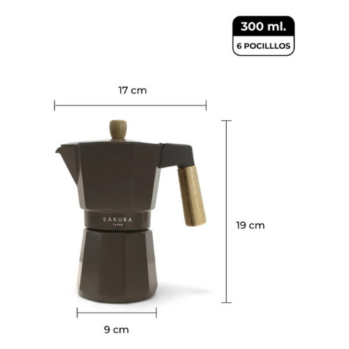 Cafetera SAKURA Moka Aurora Espresso (6pocillos) - Imagen 3