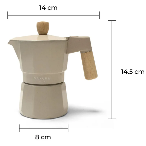 Cafetera SAKURA Moka Aurora Latte (3pocillos) - Imagen 3