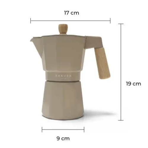 Cafetera SAKURA Moka Aurora Latte (6 pocillos) - Imagen 3