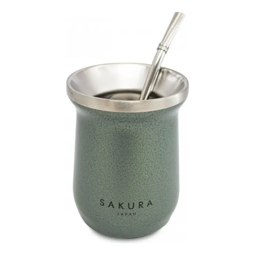 Mate SAKURA verde 236ml c/ bombilla - Imagen 2