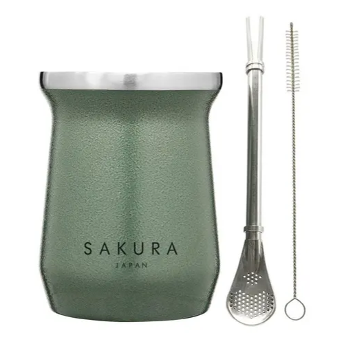 Mate SAKURA verde 236ml c/ bombilla - Imagen 3